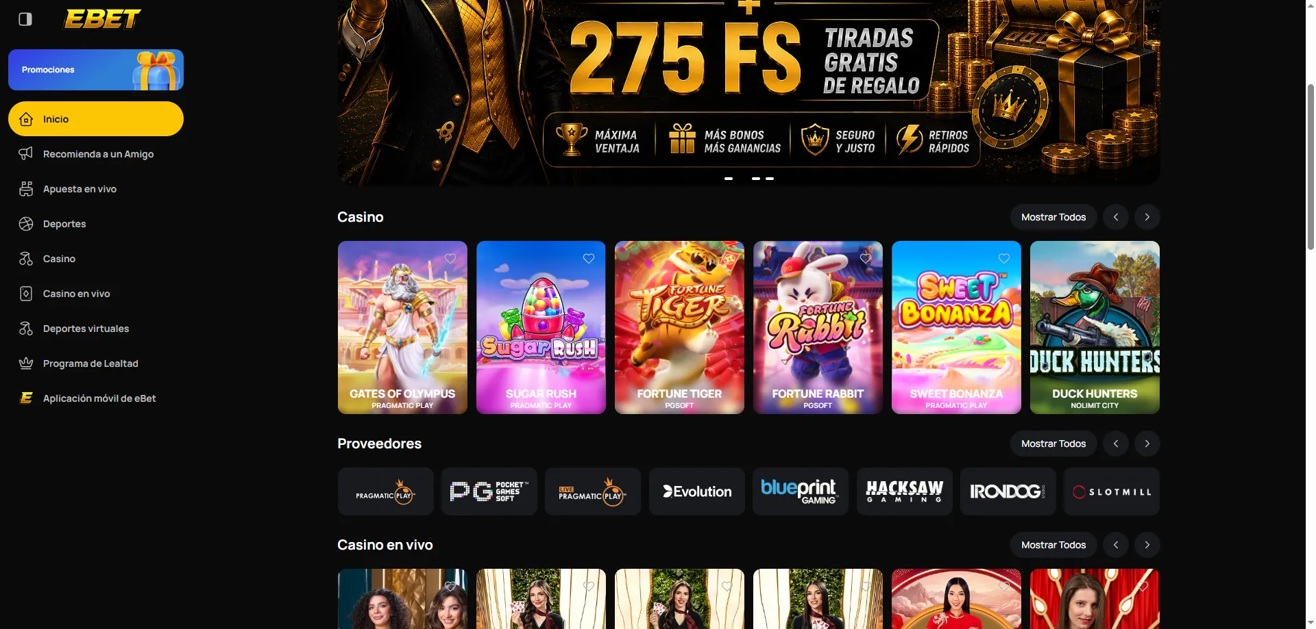 Tragamonedas online en eBet Casino — más de 5000 juegos disponibles